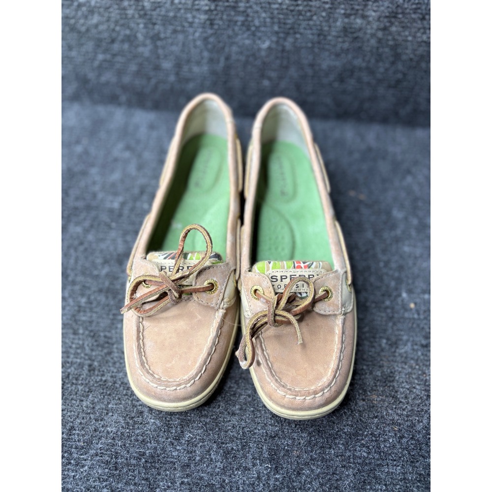 Sperry Top-Sider Womens Angelfish Linen Floral Leather Boat Shoes 5M 9102740